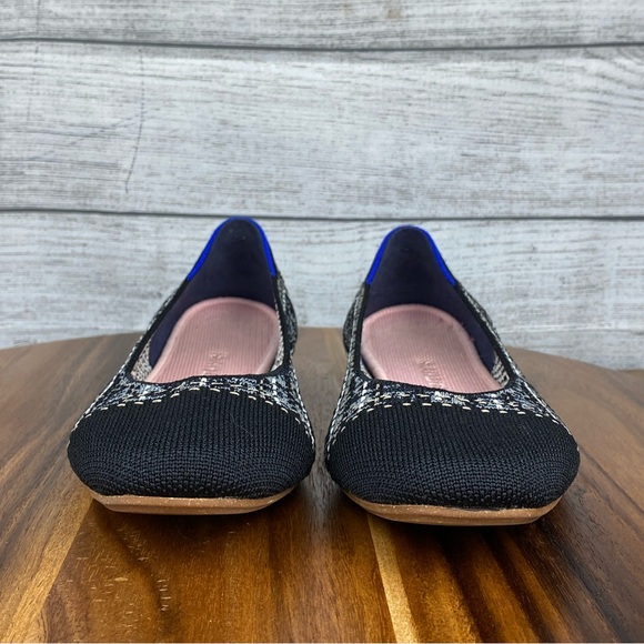 Rothy’s The Flat Tweed Round Toe Black White Cap Toe Women’s Shoe Size 8.5 - Picture 7 of 10